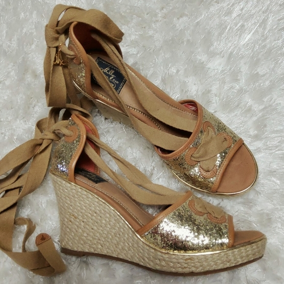 Sperry espadrill glittery sandals size 8.5 - Picture 1 of 13